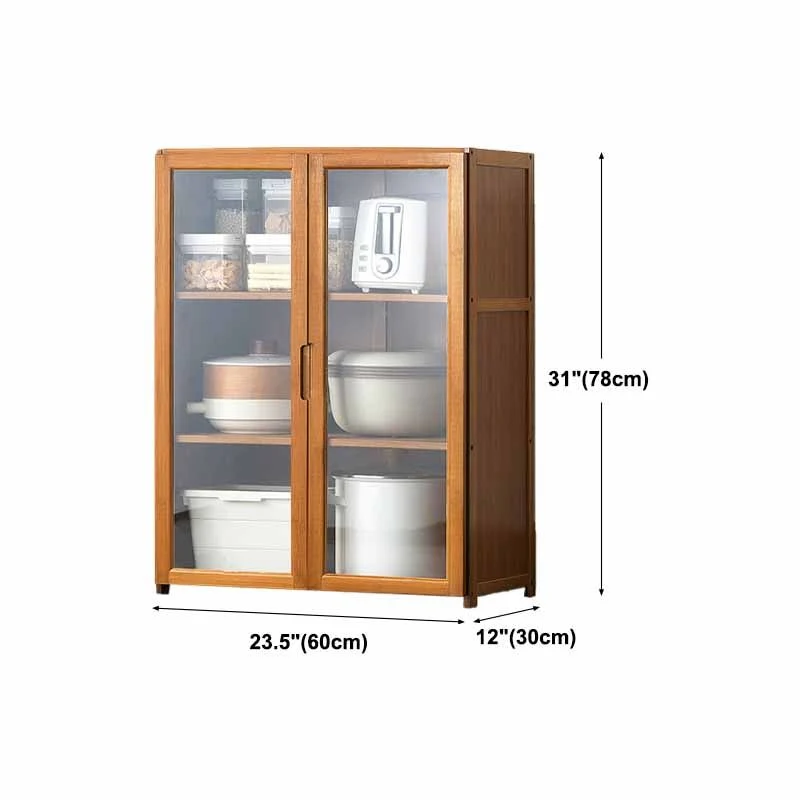 Credenza moderna legno massello, credenza da 30 pollici marrone Clearhalo