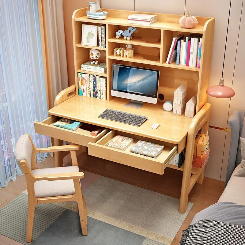 Credenza moderna legno scrivania da ufficio regolabile da 23,6 pollici con 2 cassetti Clearhalo