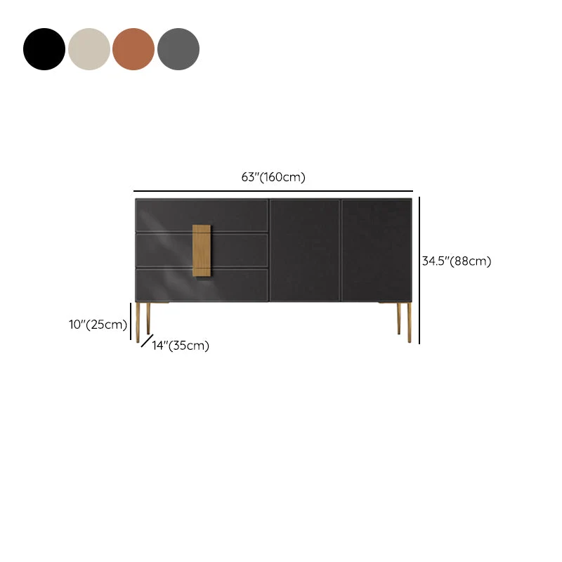 Credenza moderna legno, tavolo, anta/cassetti, armadietti per server inclusi Clearhalo