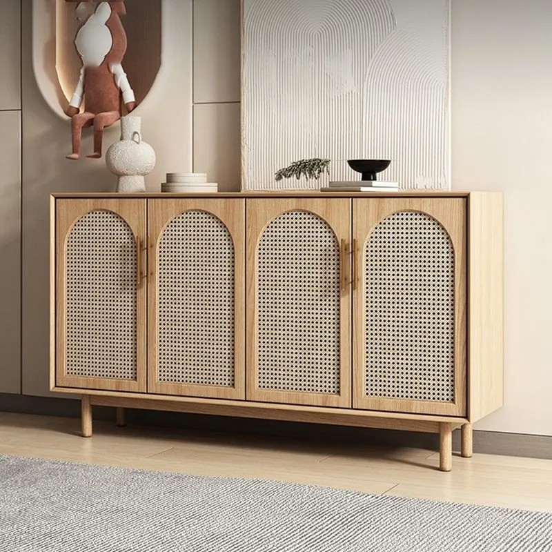 Credenza moderna marrone, tavolo da buffet legno massello per soggiorno Clearhalo