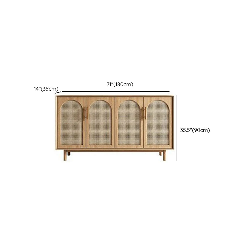 Credenza moderna marrone, tavolo da buffet legno massello per soggiorno Clearhalo