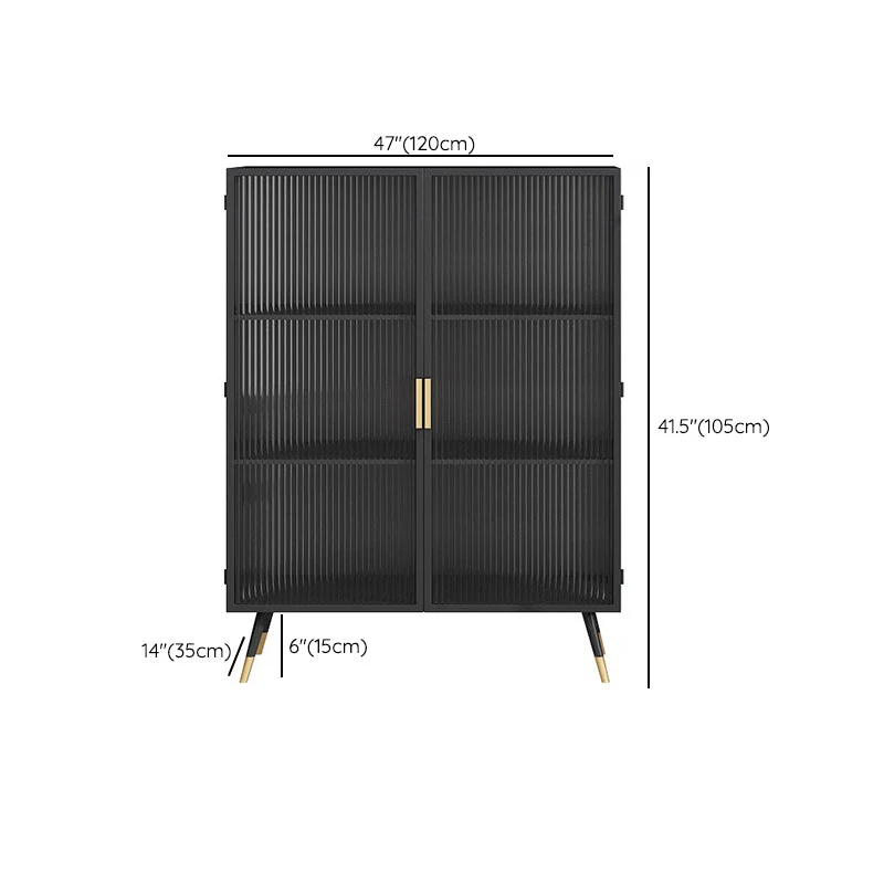 Credenza moderna metallo con ante per sala da pranzo Clearhalo
