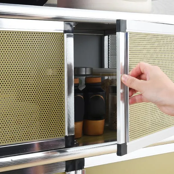 Credenza moderna metallo con ante per sala da pranzo Clearhalo