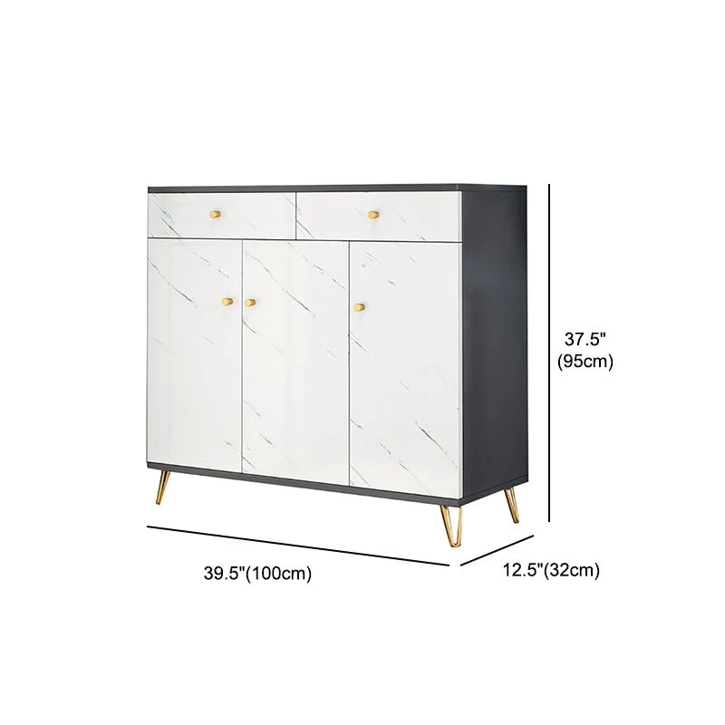 Credenza moderna per sala da pranzo legno artificiale con contenitore e cassetto Clearhalo