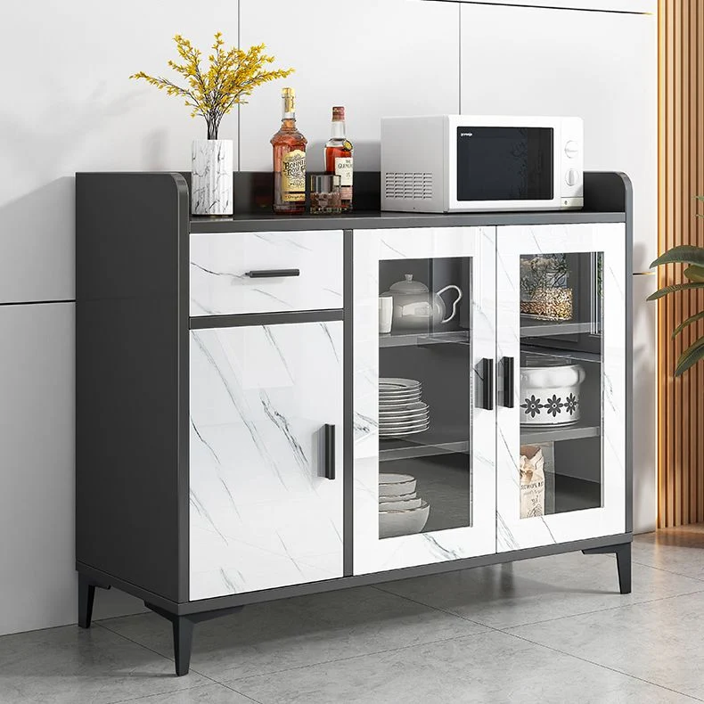 Credenza moderna per sala da pranzo legno artificiale con contenitore e cassetto Clearhalo
