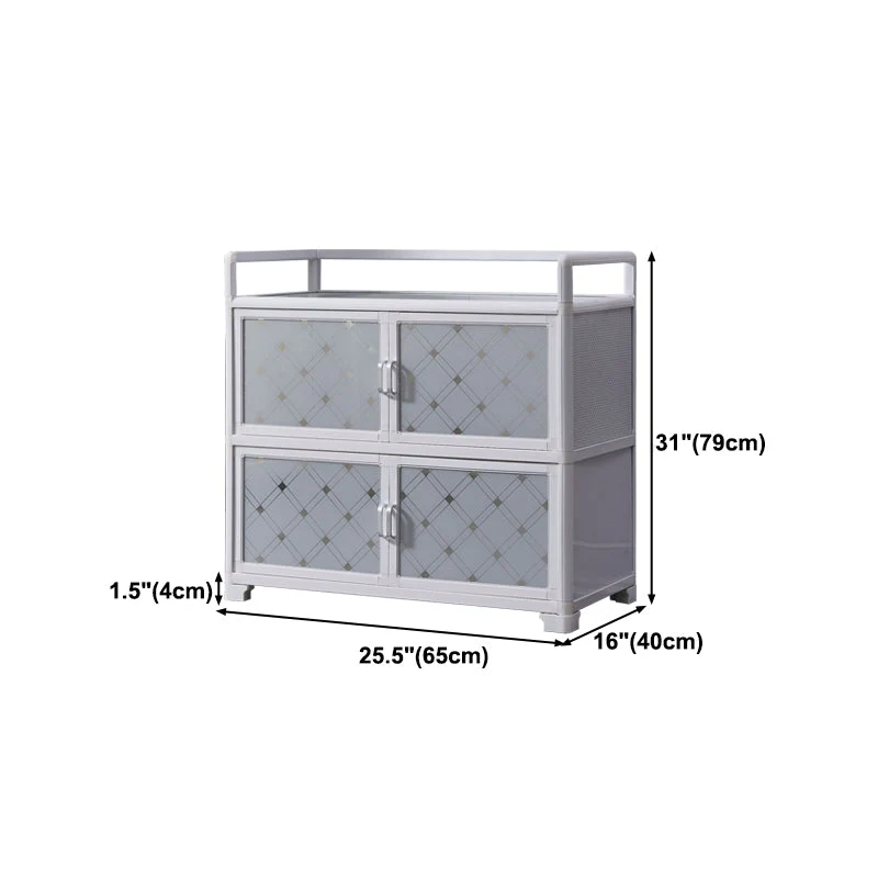Credenza moderna per sala da pranzo metallo bianco Clearhalo