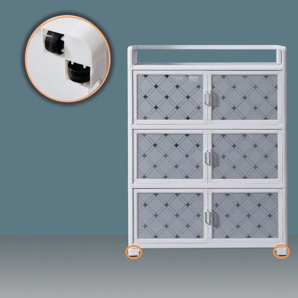 Credenza moderna per sala da pranzo metallo bianco Clearhalo