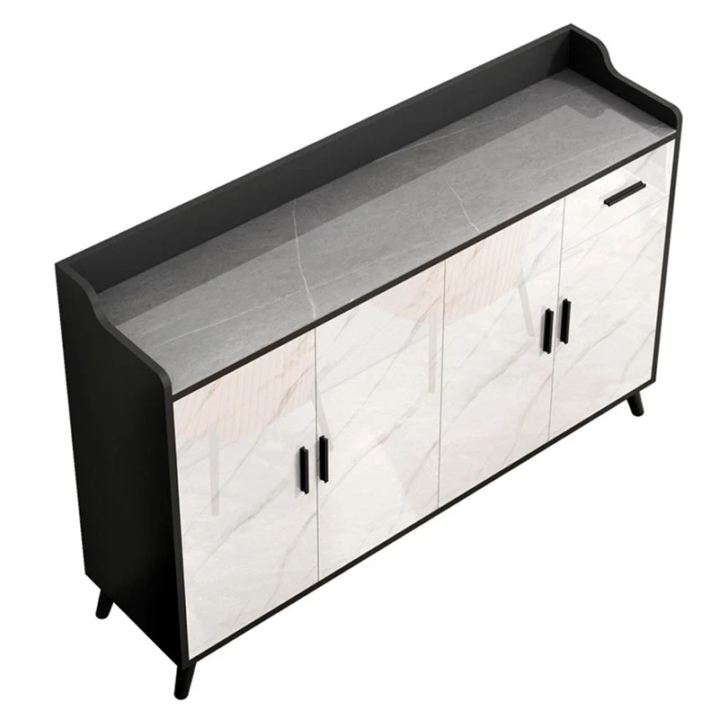 Credenza moderna pietra con 1 cassetto e ripiani regolabili Clearhalo