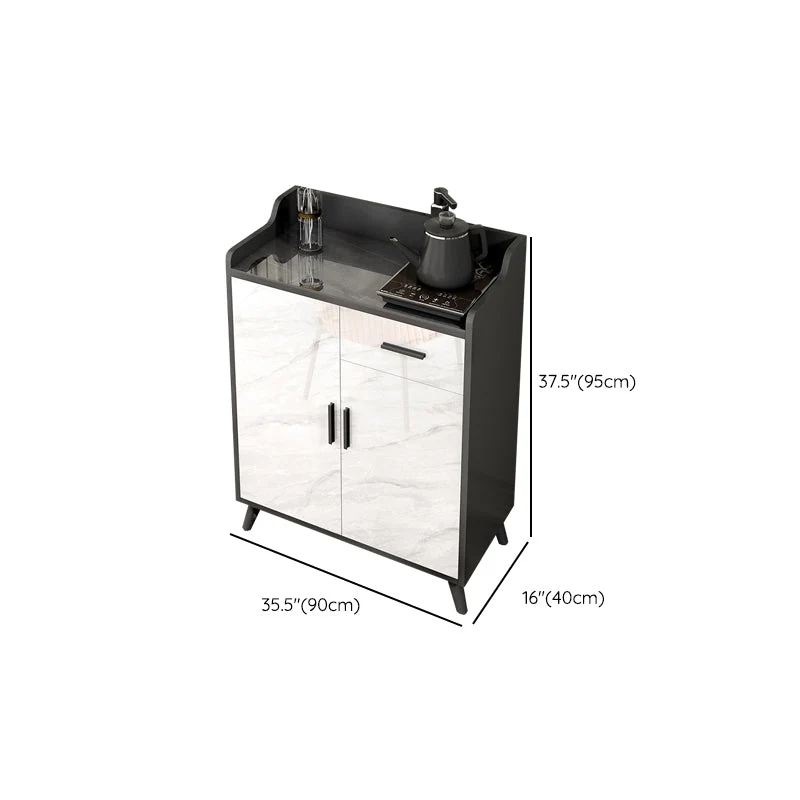 Credenza moderna pietra con 1 cassetto e ripiani regolabili Clearhalo