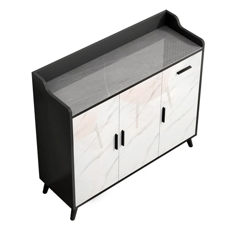 Credenza moderna pietra con 1 cassetto e ripiani regolabili Clearhalo