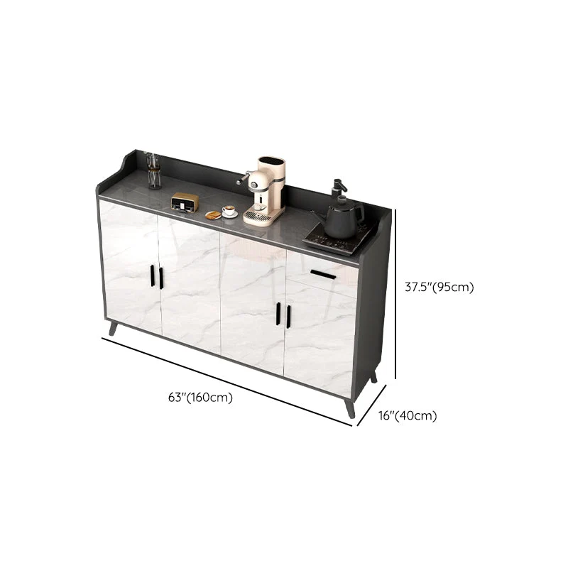 Credenza moderna pietra con 1 cassetto e ripiani regolabili Clearhalo