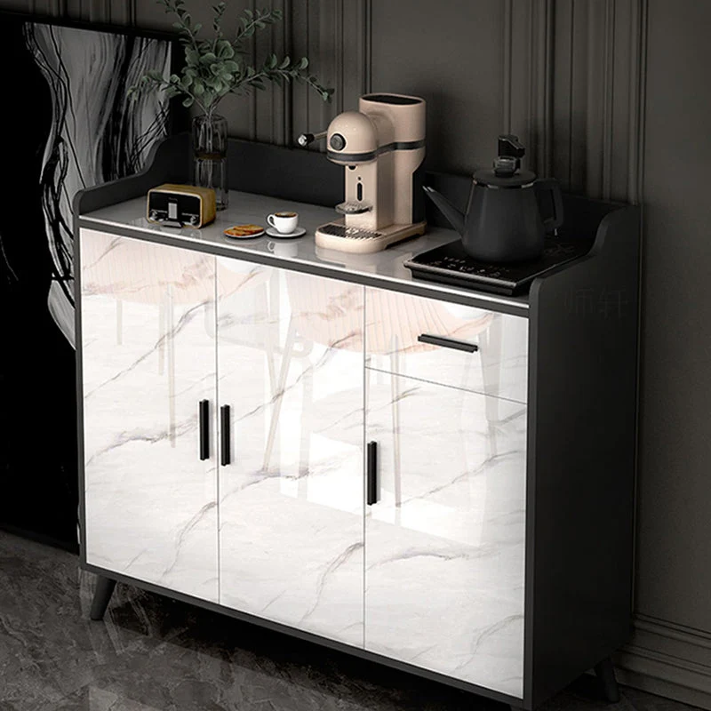 Credenza moderna pietra con 1 cassetto e ripiani regolabili Clearhalo