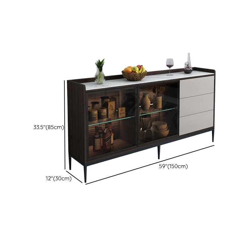 Credenza moderna pietra con luci per cucina Clearhalo