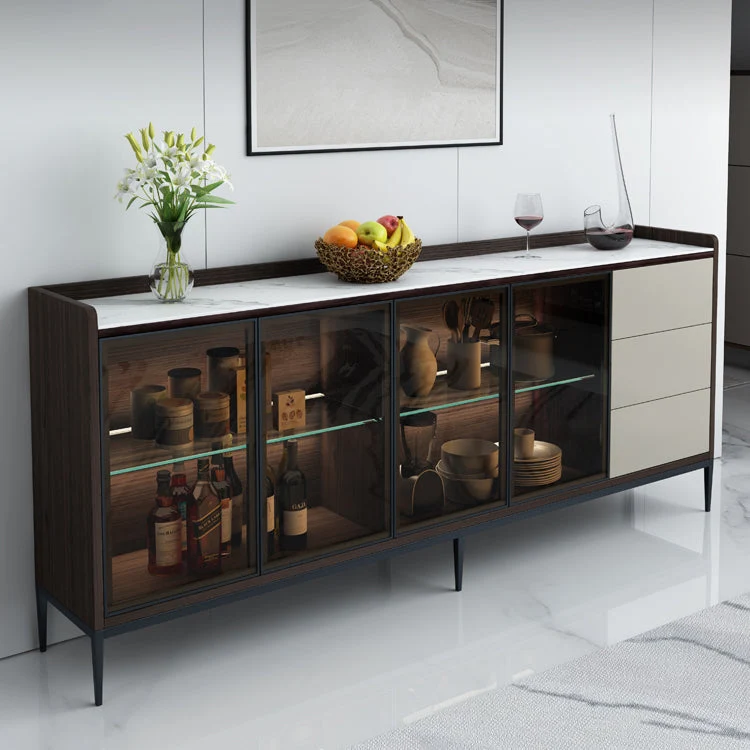 Credenza moderna pietra con luci per cucina Clearhalo