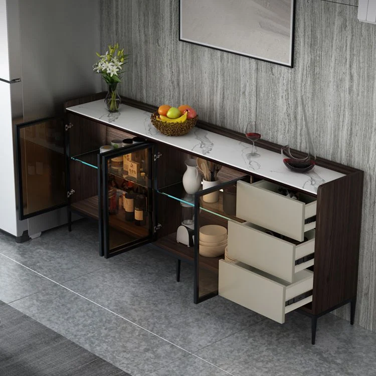 Credenza moderna pietra con luci per cucina Clearhalo