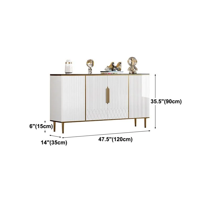 Credenza moderna pietra con ripiani regolabili. Credenza per sala da pranzo Clearhalo
