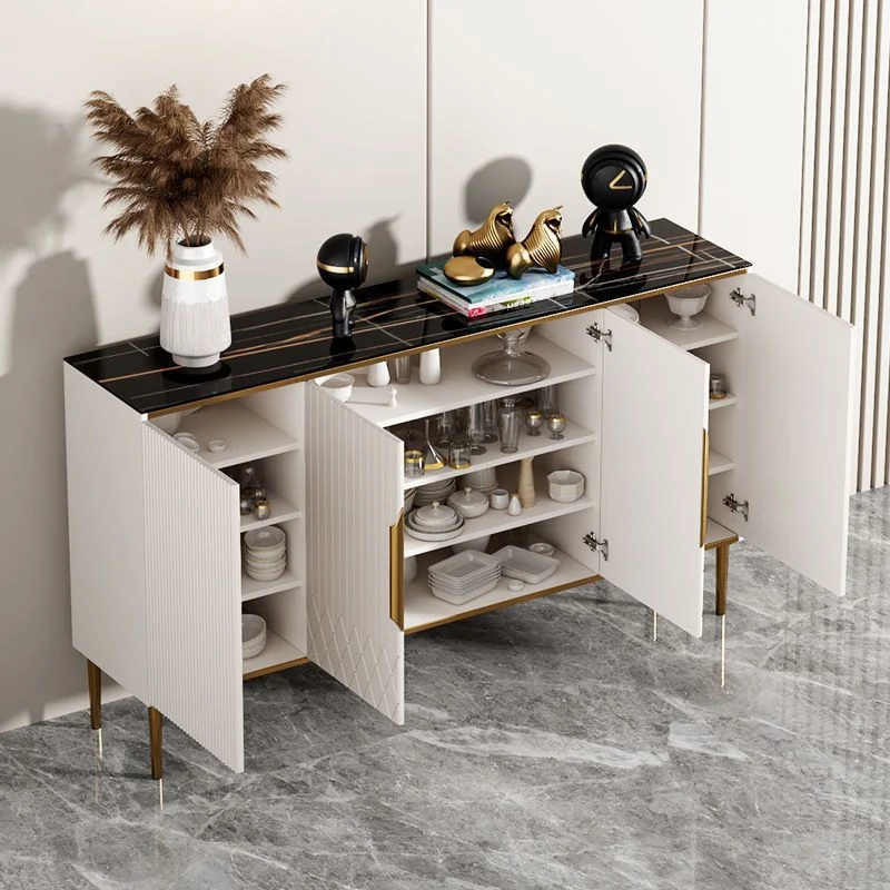 Credenza moderna pietra con ripiani regolabili. Credenza per sala da pranzo Clearhalo