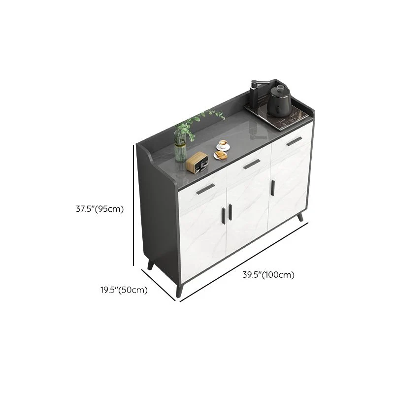Credenza moderna pietra con ripiani regolabili, credenza per soggiorno Clearhalo