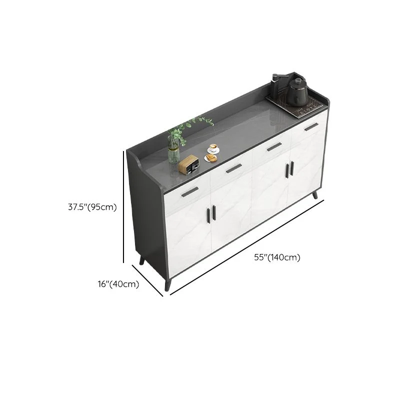 Credenza moderna pietra con ripiani regolabili, credenza per soggiorno Clearhalo