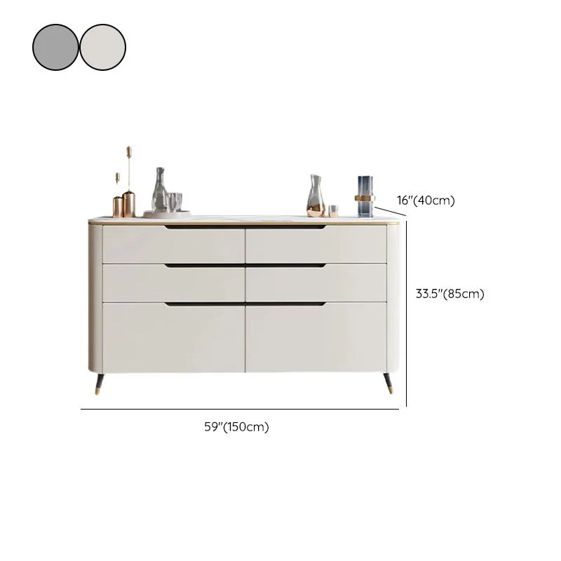 Credenza moderna pietra, credenza buffet con cassetti per sala da pranzo Clearhalo