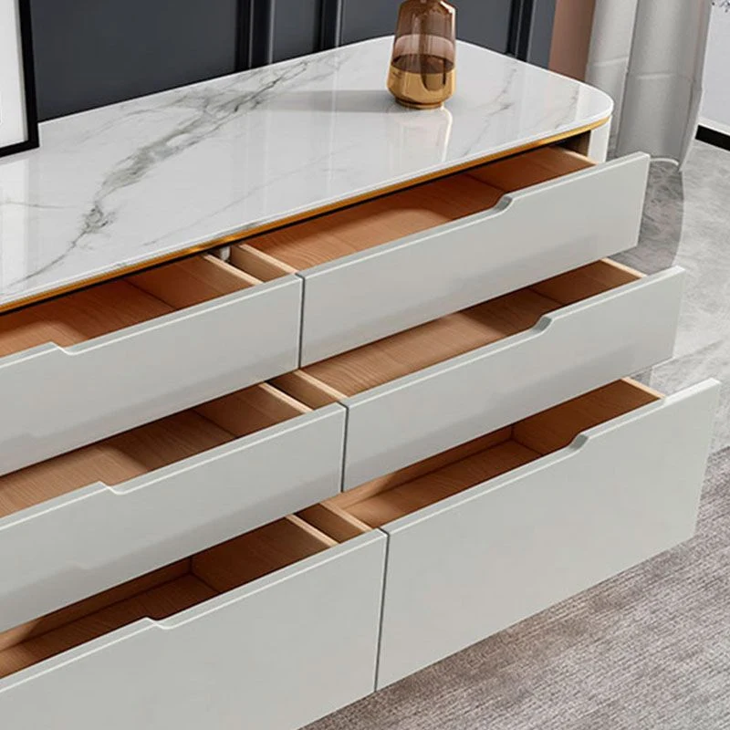Credenza moderna pietra, credenza buffet con cassetti per sala da pranzo Clearhalo