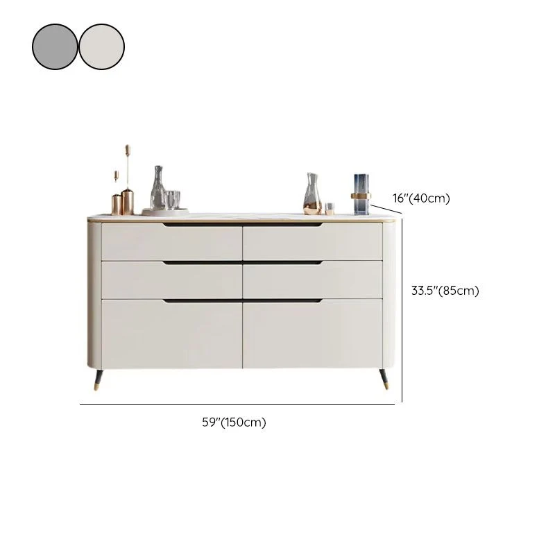 Credenza moderna pietra, credenza buffet con cassetti per sala da pranzo Clearhalo