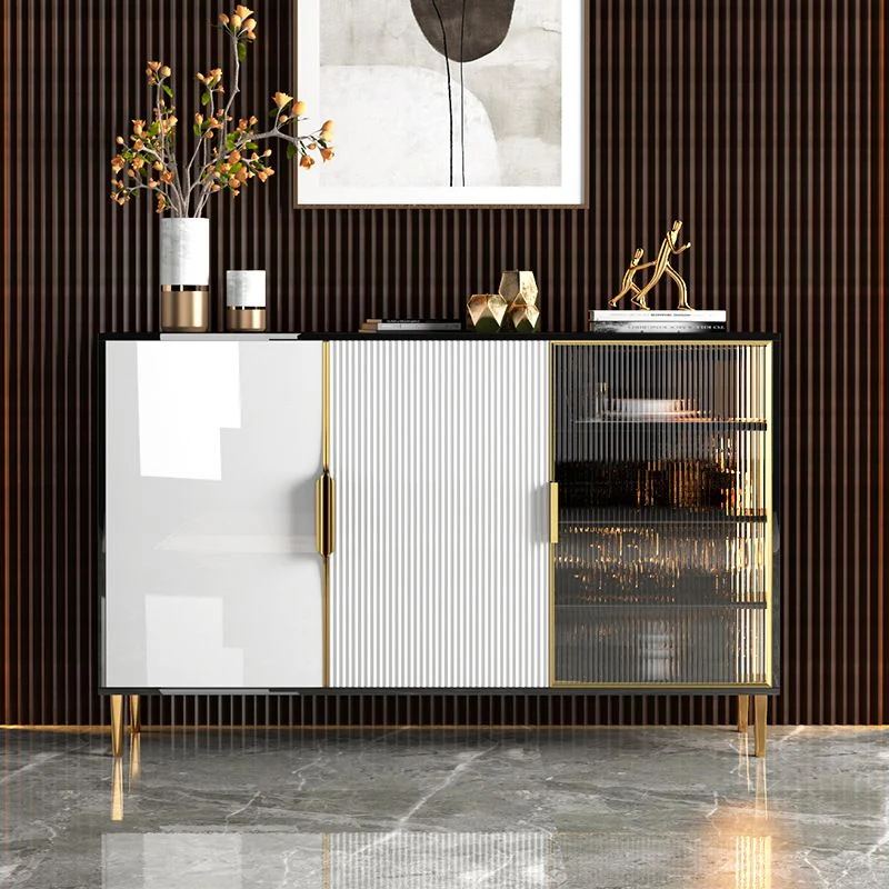 Credenza moderna pietra per sala da pranzo, con ripiani regolabili Clearhalo