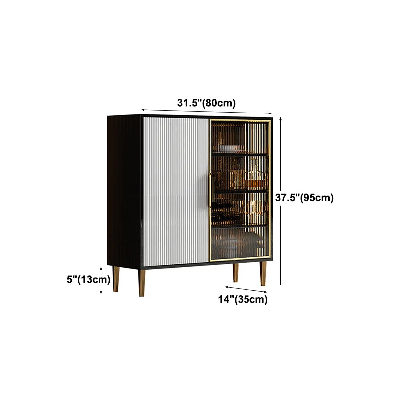 Credenza moderna pietra per sala da pranzo, con ripiani regolabili Clearhalo