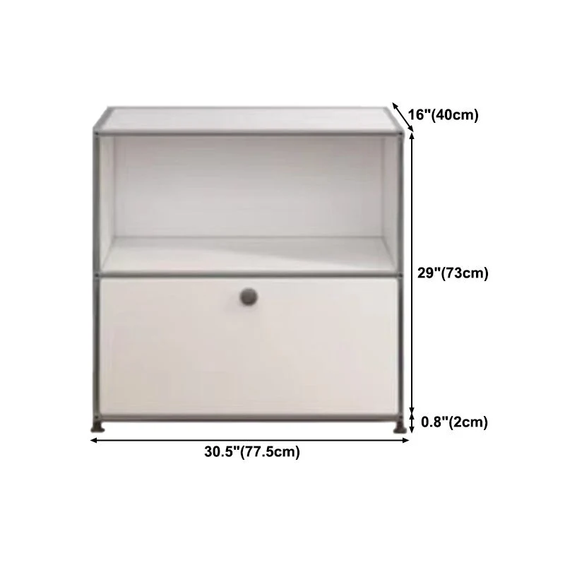 Credenza moderna da pranzo acciaio inox con armadietto con chiusura Clearhalo
