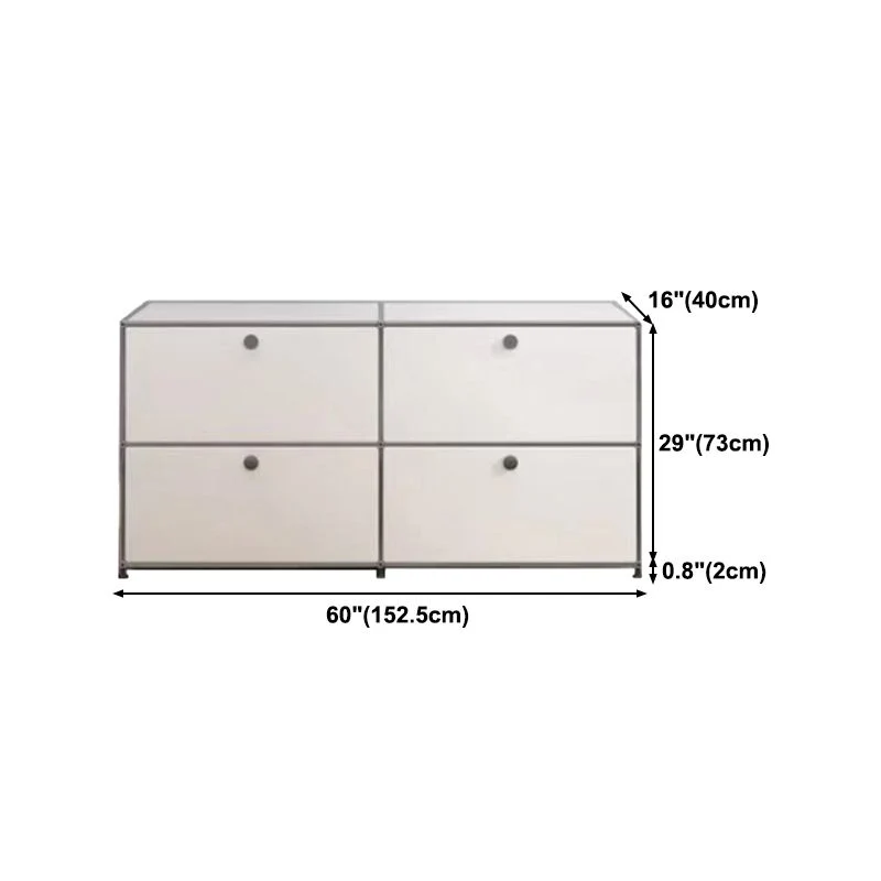 Credenza moderna da pranzo acciaio inox con armadietto con chiusura Clearhalo