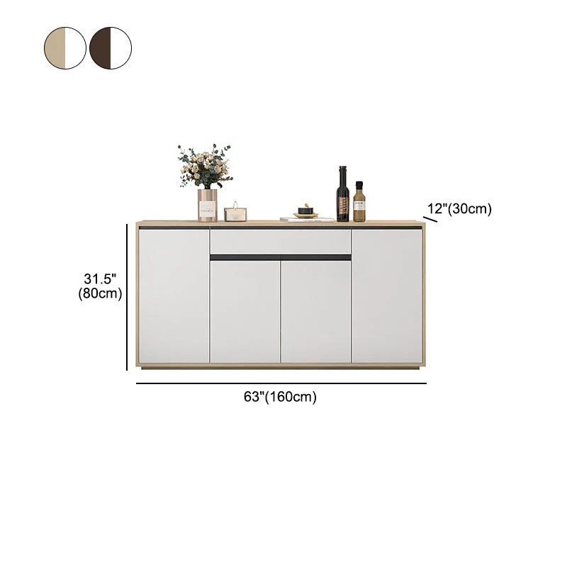 Credenza moderna da soggiorno legno artificiale con contenitori e cassetti Clearhalo