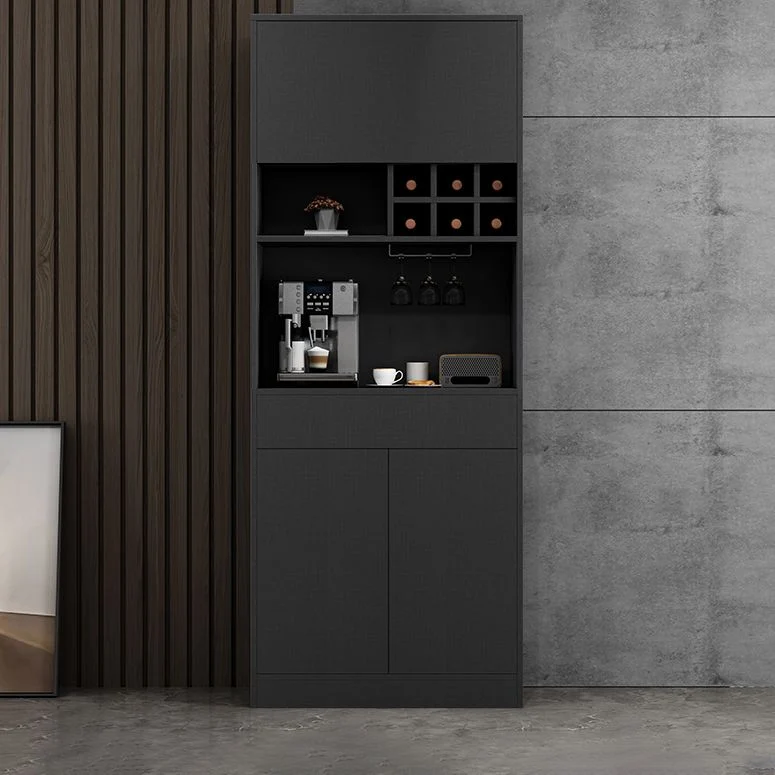 Credenza moderna da soggiorno legno con credenza moderna con portaoggetti e anta vetro Clearhalo