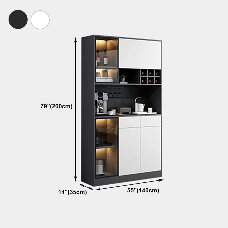 Credenza moderna da soggiorno legno con credenza moderna con portaoggetti e anta vetro Clearhalo