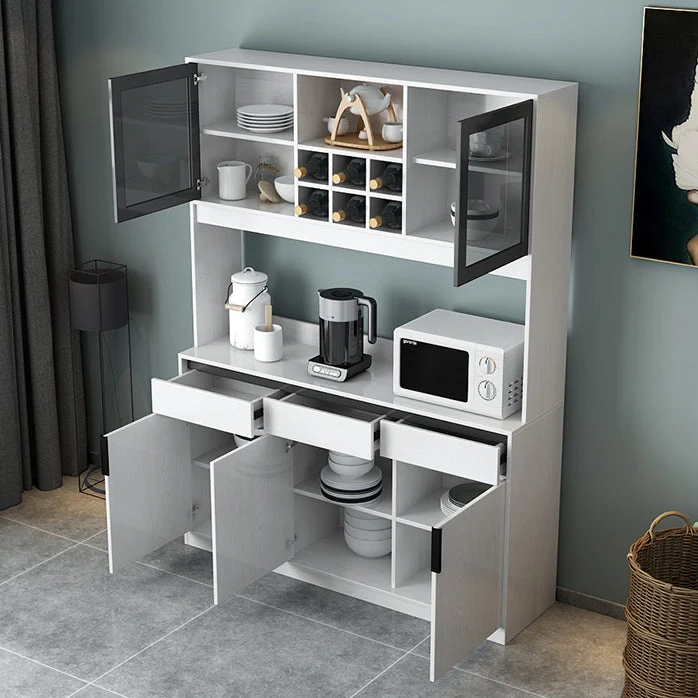 Credenza moderna da soggiorno legno, credenza moderna con cassetti e contenitori Clearhalo