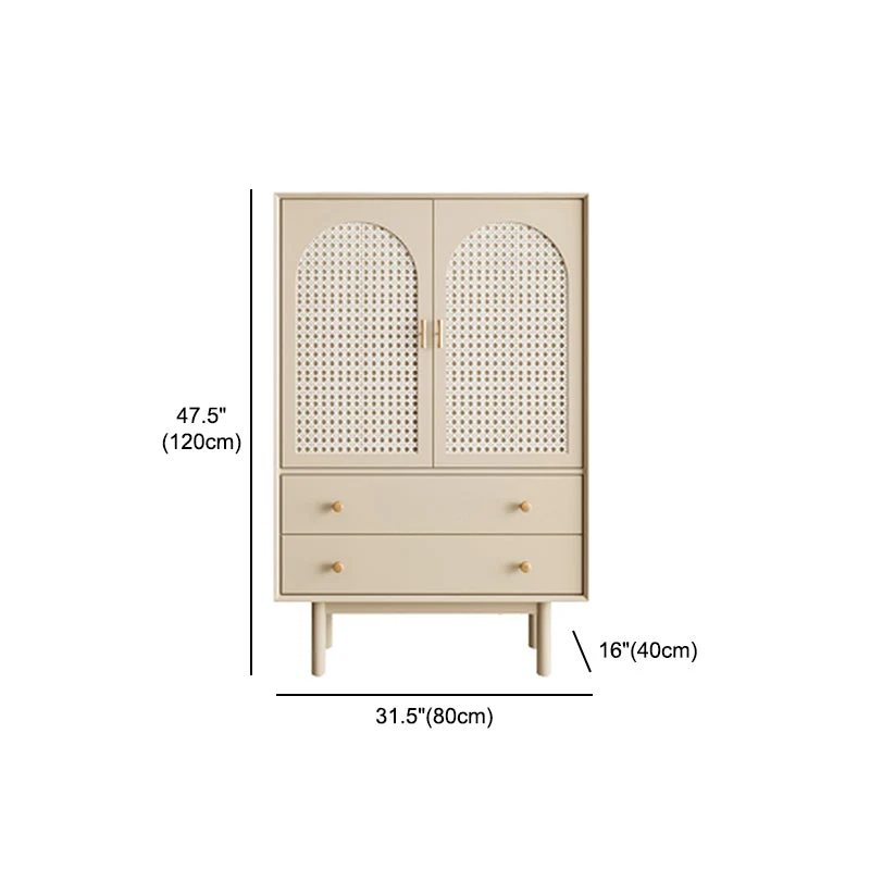 Credenza moderna da soggiorno rattan con contenitore e cassetto Clearhalo