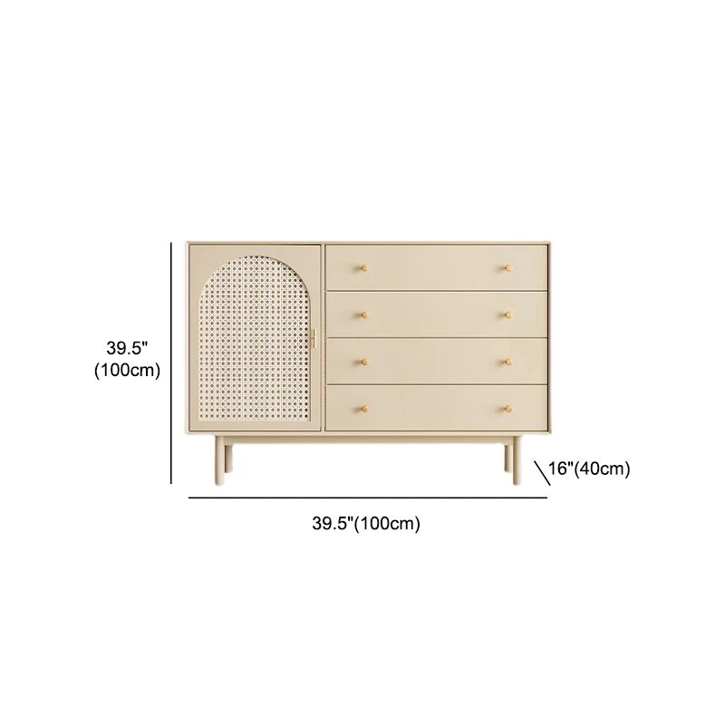Credenza moderna da soggiorno rattan con contenitore e cassetto Clearhalo