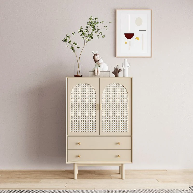 Credenza moderna da soggiorno rattan con contenitore e cassetto Clearhalo