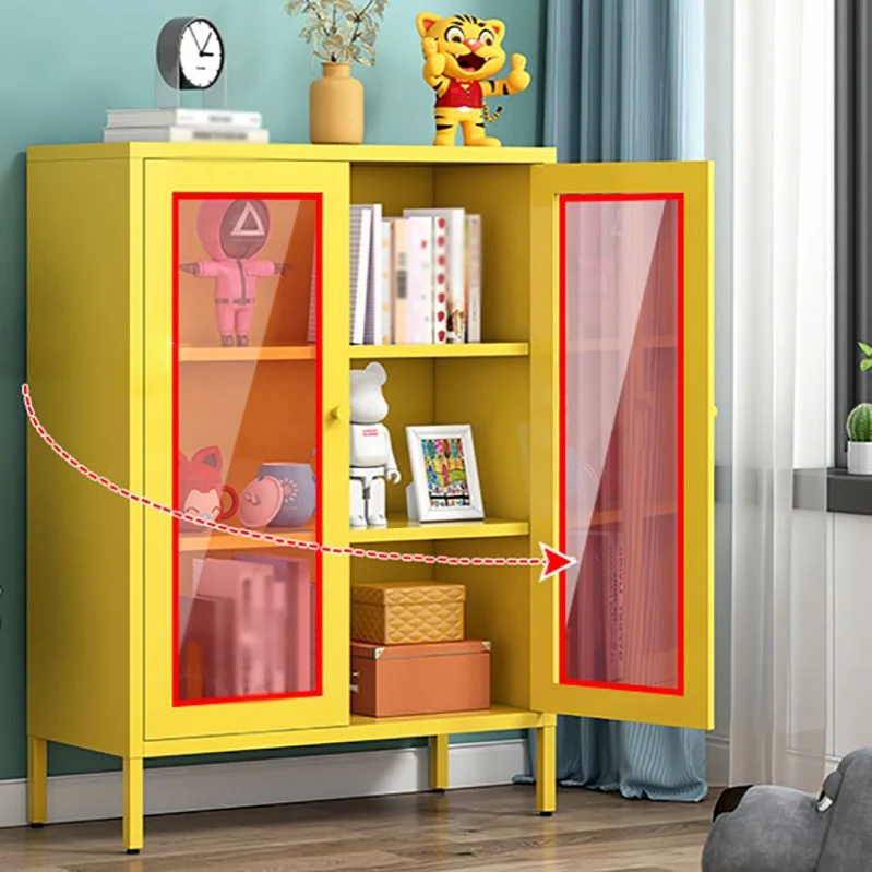 Credenza per sala da pranzo acciaio Mobile server moderno con contenitore e due ante Clearhalo