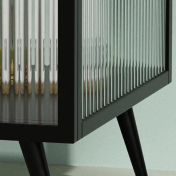 Credenza per sala da pranzo ferro Mobile server moderno con porta vetro e contenitore Clearhalo