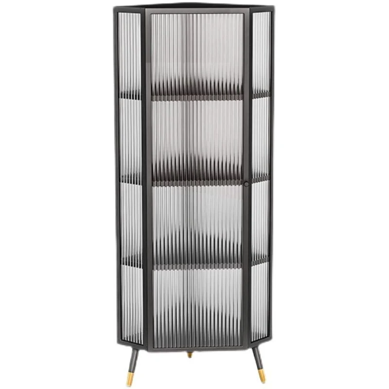 Credenza per sala da pranzo ferro Mobile server moderno con porta vetro e contenitore Clearhalo