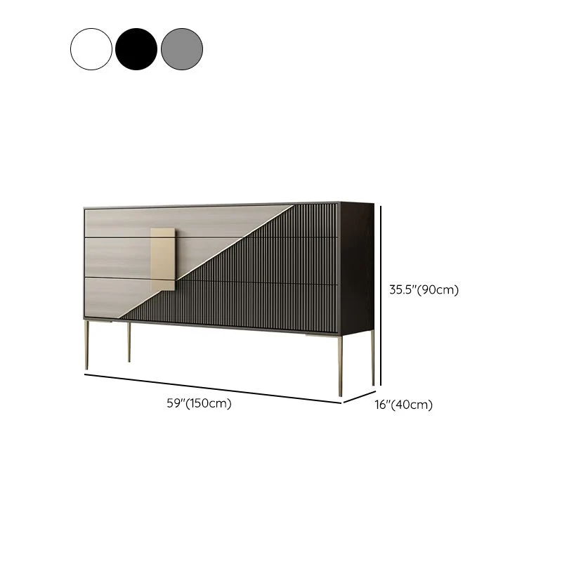 Credenza portaoggetti legno di frassino stile moderno con cassetti Clearhalo
