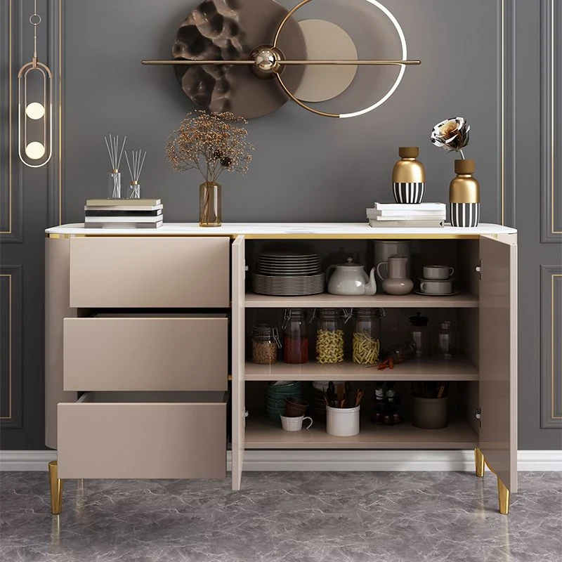 Credenza portaoggetti di lusso Credenza da pranzo pietra sinterizzata per la casa Clearhalo