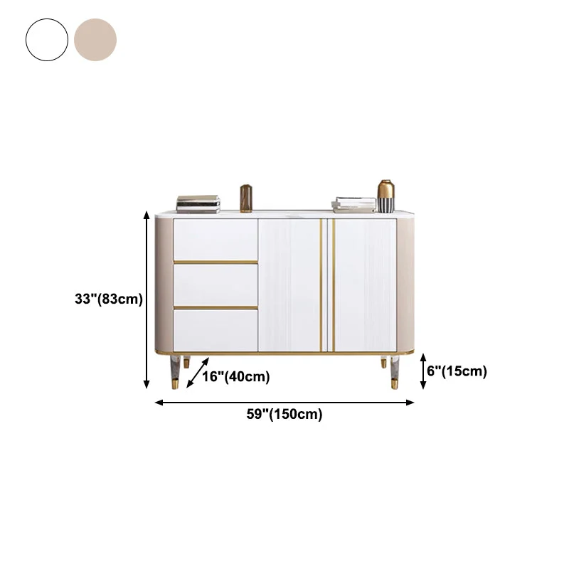 Credenza portaoggetti di lusso Credenza da pranzo pietra sinterizzata per la casa Clearhalo