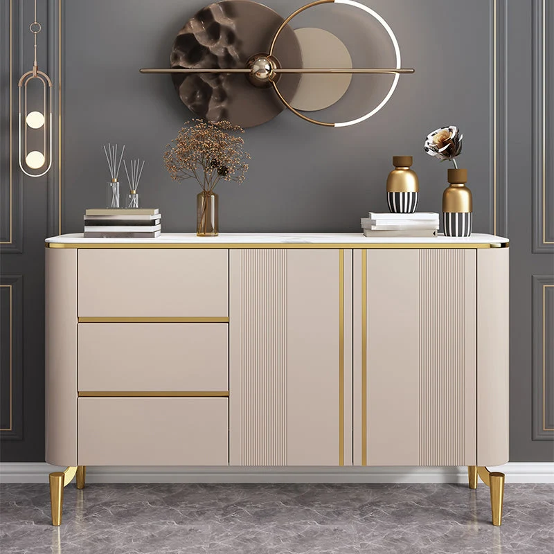 Credenza portaoggetti di lusso Credenza da pranzo pietra sinterizzata per la casa Clearhalo