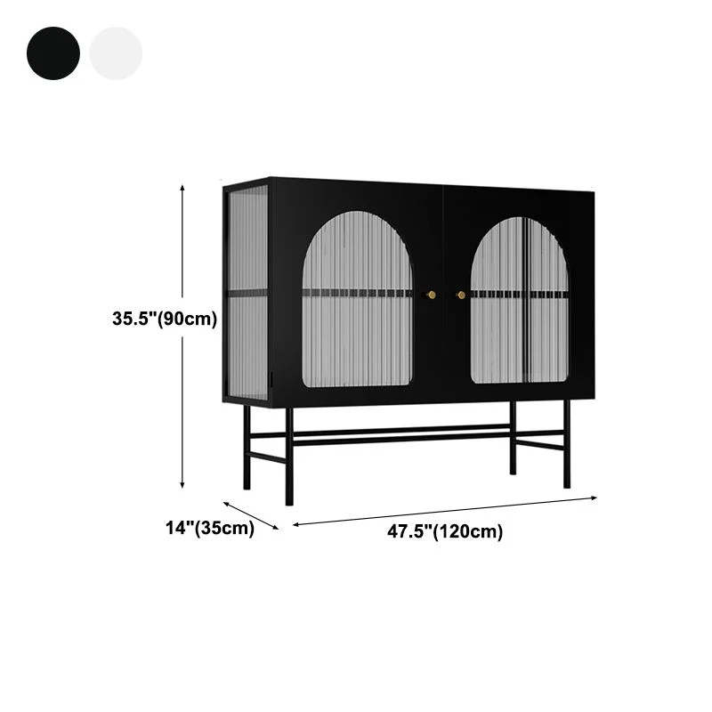 Credenza da pranzo da 13,78 pollici stile moderno con 2 ante per la sala da pranzo della cucina Clearhalo