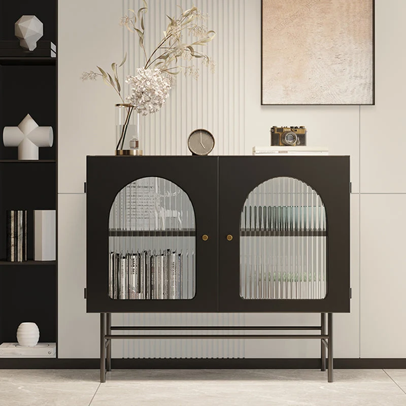 Credenza da pranzo da 13,78 pollici stile moderno con 2 ante per la sala da pranzo della cucina Clearhalo
