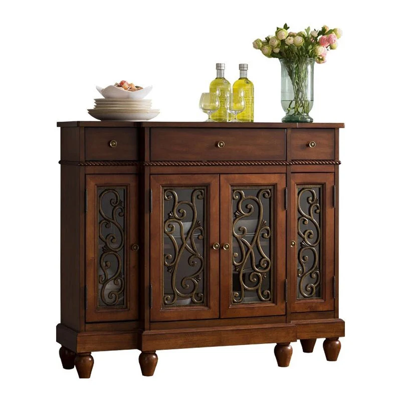 Credenza da pranzo betulla e legno lavorato con cassetti, 42,1"L X 13,2"L X 37"H Clearhalo