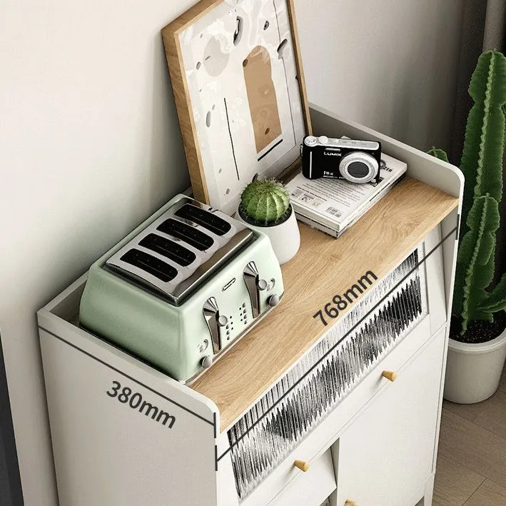 Credenza da pranzo bianca stile moderno da 15,75 cm di larghezza x 40,55 cm di altezza con 3 cassetti Clearhalo
