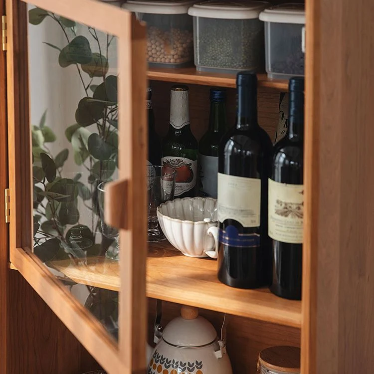 Credenza da pranzo legno massello stile moderno da 51,18 pollici con 2 ante Clearhalo