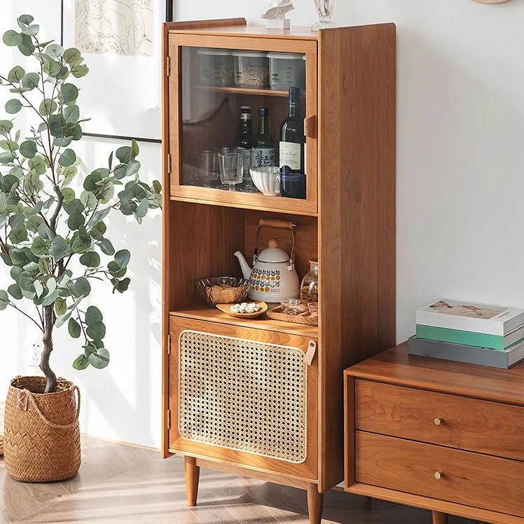 Credenza da pranzo legno massello stile moderno da 51,18 pollici con 2 ante Clearhalo